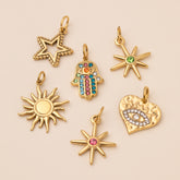 Gold Birthstone Charm Necklace